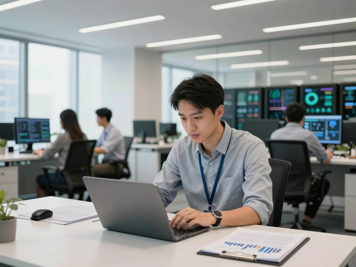 Modern executive office interior, collaborative workspace, clean